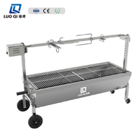 Grande rôtissoire commerciale automatique en acier inoxydable pour l'extérieur, barbecue à charbon de bois, barbecue pour restaurant