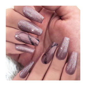 Faux ongles à presser <span class=keywords><strong>French</strong></span> <span class=keywords><strong>Manucure</strong></span> Rose, forme <span class=keywords><strong>ballerine</strong></span> cercueil, taille moyenne, extra longs, faciles à poser, durables, détachables, personnalisables - Product Image 6