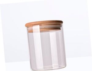 4-24 Oz High Borosilicate Glass Blowing Square Food Storage <b>Jars</b> with Acacia Wood Lid Eco-Friendly & Food Safe Wide Mouth Design - Product Image 2