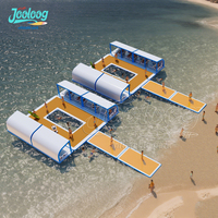 Île flottante gonflable commerciale Drop Stitch, ponton de yacht, club de plage, plateforme de loisirs aquatiques, tente lounge