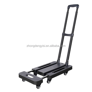 6 Wheels <b>Fold</b> up Hand Trolley Portable 440lbs Capacity Heavy Duty Plastic Luggage <b>Cart</b> - Product Image 1