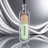 Flacon Diffuseur Suspendu pour Voiture, Bouteille de Parfum Vide en Verre de 7 ml avec Bouchon en Bois, en Gros, en Stock
