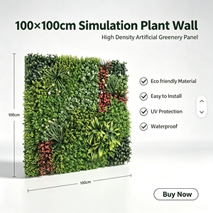 Offre Spéciale 100*100cm vert gazon artificiel <span class=keywords><strong>mur</strong></span> haie panneau toile de fond Vertical <span class=keywords><strong>jardin</strong></span> buis plastique plante artificielle <span class=keywords><strong>mur</strong></span> - Product Image 1