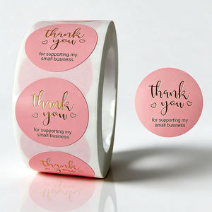 Autocollants personnalisés en vinyle holographique « Merci » « Je soutiens <span class=keywords><strong>ma</strong></span> petite entreprise » pour l'impression d'emballages, impression résistante à l'eau - Product Image 1