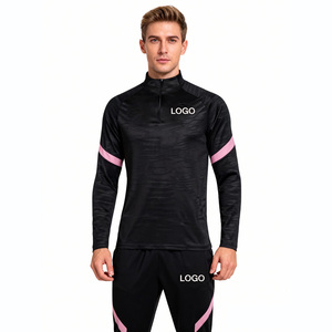 Combinaison d'entraînement de football unisexe à demi-zip, manches longues, séchage rapide, respirante, uniforme d'équipe de football, polaire délavée à l'acide - Product Image 2