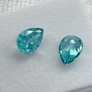 Piedra Paraíba de Corte en Forma de Pera, 8x12mm, Cultivada en Laboratorio, con Acabado de Hielo Triturado, de DS Gems - Product Image 2