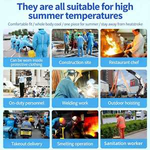 Gilet Refrigerante con Pacchi Ghiaccio per L'Estate, Anti-Colpo di Calore, per <span class=keywords><strong>Lavoro</strong></span> all'Aperto e Personale di Prevenzione Epidemica - Product Image 4