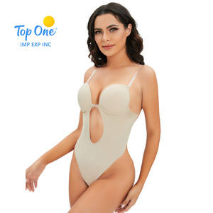 Top une robe dos nu sans couture minceur corps Shaper grande taille ventre ferme contrôle pantalon taille haute Shapewear body - Product Image 2