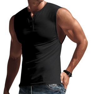 Débardeur de basket-ball pour hommes et jeunes, été 2023, en polyester tricoté respirant, grande taille, col rond, boutonné, <span class=keywords><strong>sans</strong></span> manches - Product Image 3