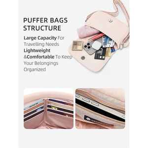 Nuevo Bolso <span class=keywords><strong>Bandolera</strong></span> Pequeño para <span class=keywords><strong>Mujer</strong></span> de <span class=keywords><strong>Amazon</strong></span>, Bolso de Hombro Acolchado de Nailon Ligero, Dos Correas, Cierre de Cremallera, Múltiples Bolsillos - Product Image 3