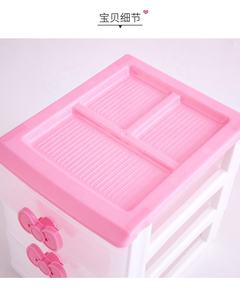 Scatola portaoggetti rosa carina scatola portaoggetti multistrato da tavolo per bambina con maniglia organizer da tavolo cassettiera in plastica - Product Image 6