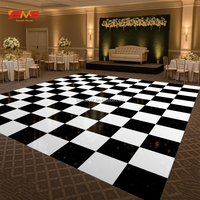 Piste de danse en bois à carreaux noir et blanc SMS pour extérieur et intérieur, idéale pour les mariages, défilés de mode et spectacles