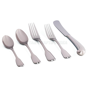 Silver <b>Mirror</b> Polish 5-Piece Tabletop Stainless Steel Luxury Crushed Diamond Designer Wood Handle Flatware Set - Product Image 2