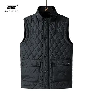 Großhandel ärmellose Stepp jacke Stehkragen Reiß verschluss Puffer Westen Polyester Herren Stepp weste