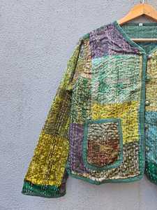 Veste Kantha matelassée en patchwork de coton fait main indien 2026, personnalisable, imprimé indien au bloc, style bohème, pour femme, manteau d'hiver - Product Image 5