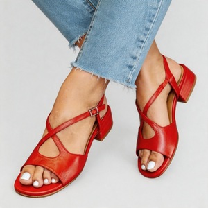 <span class=keywords><strong>Sandali</strong></span> da donna sexy Xuanhui Plus Size con punta quadrata, <span class=keywords><strong>tacco</strong></span> <span class=keywords><strong>medio</strong></span>, cinturino incrociato con fibbia, per l'estate e l'outdoor - Product Image 6
