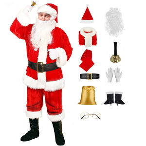 Conjunto de disfraces de Navidad Santa Claus <span class=keywords><strong>Grinch</strong></span> Trajes de felpa verde para fiesta de Navidad - Product Image 5