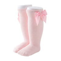AQOKKA Chaussettes longues montantes pour bébé 3-5 ans, en tricot polyester, avec nœud, pour garçons et filles, épaisseur standard, détection par aiguille