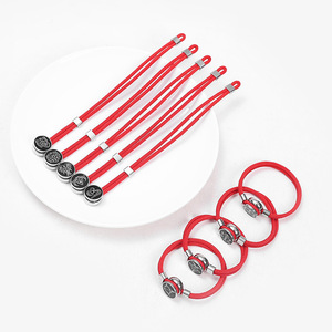 Neue wasserdichte Edelstahl-Armbänder mit rotem Seilgeflecht, 12 Sternzeichen, modische Schnur für Paare - Product Image 2