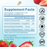 Complément Liquide Détoxifiant en Gouttes de Zéolite Micronisée Végétalienne Sans Sucre pour Enfants, Marque Privée OEM, avec Vitamines B12, D3 et C