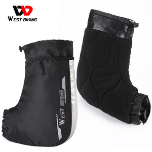 WEST BIKING Housse de guidon de vélo avec doublure en polaire réfléchissante, imperméable, élastique, mitaines de guidon de vélo - Product Image 2