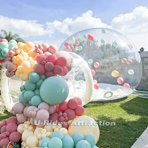 Diskon besar tenda kubah gelembung tiup luar ruangan Glamping udara transparan rumah bouncing balon tiup untuk dijual