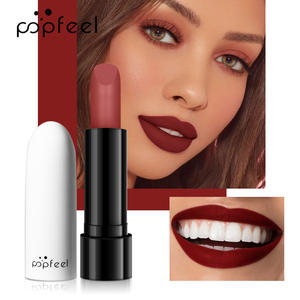 POPFEEL Lápiz Labial/Bálsamo Labial Mate Hidratante Estilo Niña, Color Té con Leche/Pasta de Frijol/<span class=keywords><strong>Tomate</strong></span> Maduro, 3G, Natural 3D - Product Image 3