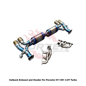 Escape Deportivo Catback Vortex Bespoke en Azul Quemado con Sonido Ti para Porsche 911 991 3.0T, Sonido Exótico - Product Image 2