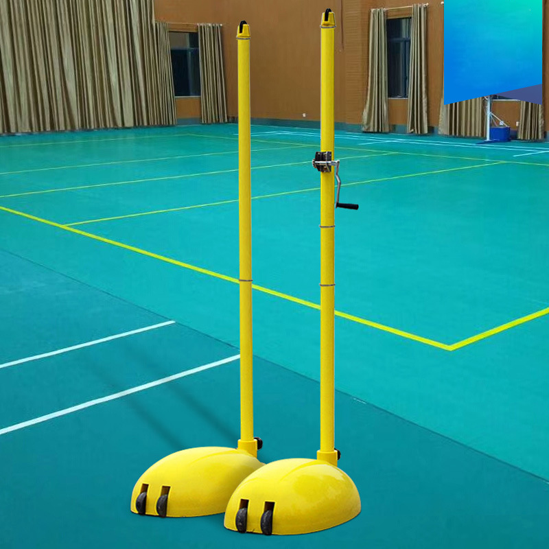 Indoor Mobile Badminton Stand with 90kg ABS Cement Counterweight Training Net Post and Club Net Stand Field Equipment