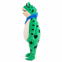 Costume de film TV gothique amusant, tête en mousse légère + haut en peluche courte, taille unique adulte, vert/rouge, pour Halloween et marketing de rue