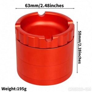 New Design Aluminium <b>Grinder</b> Metal Ashtray 2 In1 <b>Herb</b> <b>Grinder</b> Smoking Tools Storage - Product Image 6