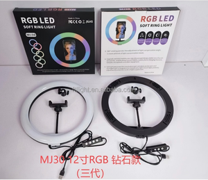 30cm 12 Inch RGB <span class=keywords><strong>LED</strong></span> Ring Light Kit Luces Para Vivo <span class=keywords><strong>pour</strong></span> Vlogging Video <span class=keywords><strong>Selfie</strong></span> <span class=keywords><strong>Selfie</strong></span> Ring <span class=keywords><strong>LED</strong></span> avec trépied Stand Phone Holder - Product Image 3