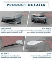 Kit Carrosserie en Fibre de Carbone Sec à Bon Prix pour Ferrari 488, Style P, Facelift, Pare-chocs Avant et Arrière, Accessoires Auto 2012-2018