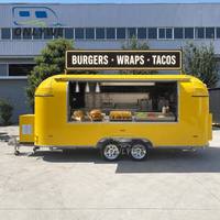 Remolque de Comida Retro ONLYWE en Venta, Remolque de Comida para Hamburguesas, Tacos y Wraps de Pollo con Parrilla y Freidora para Comida Callejera