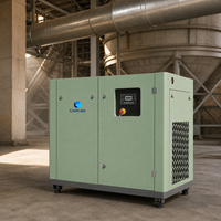 Compresseur d'air à vis stationnaire VFD 37 kW 50 CV à injection d'huile, moteur PLC, 8 bars, 6,6 m³/min, 37 A, refroidi par air