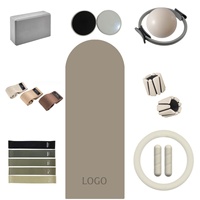 Kit d'accessoires de Pilates unisexe, couleur personnalisée, bande de résistance en tissu extensible, Magic Circle, bloc de yoga, anneau de Pilates, barre de gym, haltère