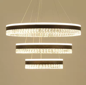 Zeal Lighting Venta caliente Aluminio Dos anillos Led Crystal Chandelier Light Circles Lámpara colgante - Product Image 4