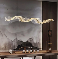 Lustre suspendu LED linéaire moderne minimaliste personnalisé, or, noir, blanc, lames de plafond pour hôtel, intérieur, maison