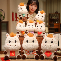 Vente en gros de jouets en peluche super doux en forme de cheval pour le Nouvel An chinois, rembourrage en coton PP, cadeau d'entreprise anti-stress