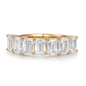 Cincin Ulang Tahun Berlian Buatan Laboratorium Bersertifikat CVD HPHT Emas Padat 9k/10k/14k/18k FuRunZe Custom - Product Image 1