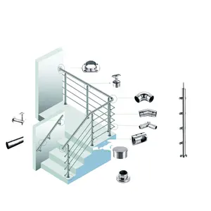 מרפסת מדרגות 304 316 inox נירוסטה MS מעקה חומרים SS מרפסת גריל עיצובים עמודי מרפסת מודלים בבית