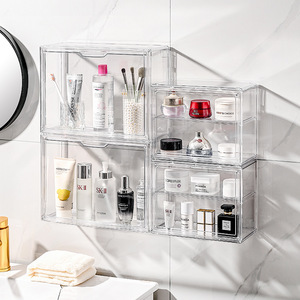 Ying Xin Transparent Cosmetic Storage Box 20-35L <b>Wall</b> Mounted Rectangular <b>Display</b> <b>Case</b> for Figurines - Product Image 3