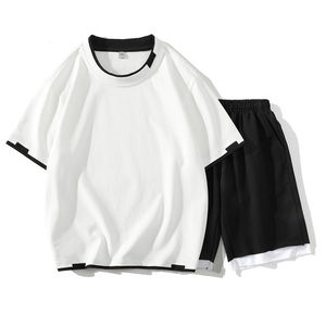Prix d'usine, haute qualité, ensembles de t-shirts originaux pour hommes, Traje <span class=keywords><strong>Manga</strong></span> Corta, ensembles de t-shirts lourds 2 pièces pour tenue quotidienne - Product Image 2