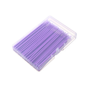 Coton-tiges jetables en nano-coton à pointe ultra-fine, monocouche, ronds, pour le démaquillage, violet rose, sachet de 100 pièces, multi-usages - Product Image 5