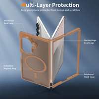 Coque de téléphone personnalisée magnétique antichoc au toucher doux, translucide mate marron, pour Samsung Z Fold 7 8 Ultra