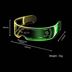 <span class=keywords><strong>Lunettes</strong></span> LED Lumineuses Cyberpunk Futuriste Unisexe <span class=keywords><strong>Lunettes</strong></span> Acryliques Lumineuses <span class=keywords><strong>Lunettes</strong></span> de Technologie Créative <span class=keywords><strong>Lunettes</strong></span> LED Lumineuses pour Soirée - Product Image 3
