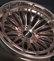 Rines Forjados Monobloque XINLAI Personalizados en Oro Rosa, Malla Fina, Diseño Cóncavo, 20 Pulgadas, 5x114.3 5x120 para Audi, Mercedes-Benz y Porsche