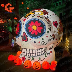 Esqueleto Inflable de Halloween, Cabeza de <span class=keywords><strong>Zombie</strong></span> Inflable con Luz LED para Decoración de Festivales - Product Image 2