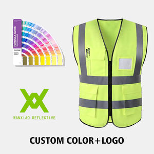 سترة عمل أمنية عاكسة للضوء بكمية طلب منخفضة، 120 جرام، 4 جيوب، سترة إنقاذ للسلامة على الطرق، سترة عالية الوضوح بسحاب - Product Image 6