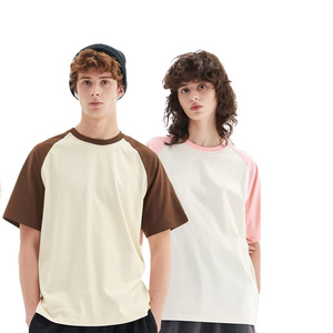 T-shirts pour hommes de haute qualité avec logo personnalisé, 100% coton, tricotés, manches raglan, design uni, coupe ample, vente en gros - Product Image 2